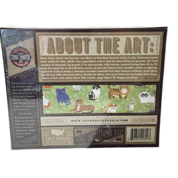 True South Puzzle "Cats" 500 Piece 18" X 24" Jigsaw Made In USA - Picture 2 of 3